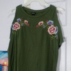 Size large cold shoulder top